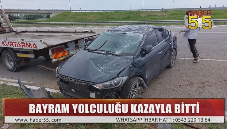 BAYRAM ZİYARETİNE GİDEN AİLENİN ARACI TAKLA ATTI 3 KİŞİ YARALANDI