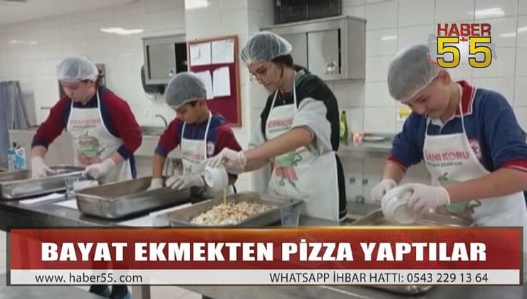 ÖĞRENCİLER GIDA İSRAFINA DİKKAT ÇEKMEK İÇİN PİZZA YAPTI