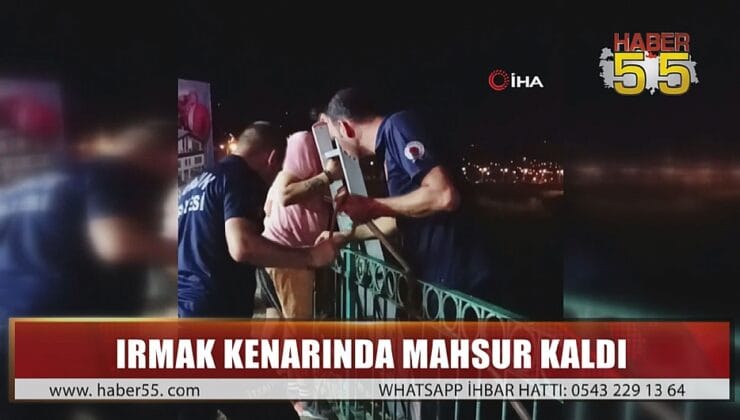 SAMSUN’DA MAHSUR KALAN KÖPEĞİ İTFAİYE KURTARDI