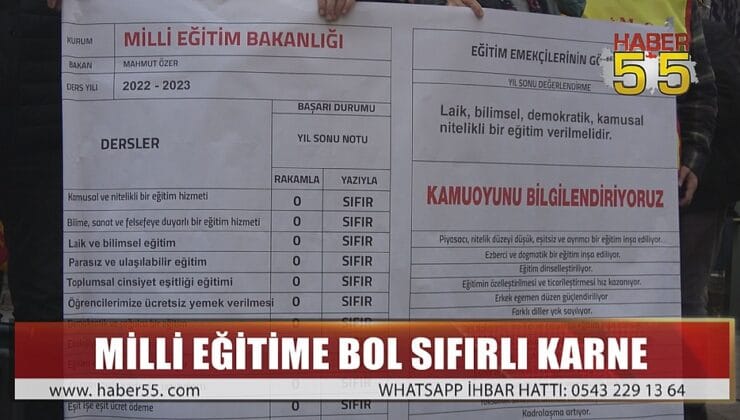 SENDİKA ÜYELERİ EĞİTİM SİSTEMİNE TEPKİ GÖSTERDİ