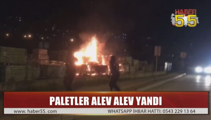 SAMSUN’DA İNŞAAT MALZEMESİ SATAN İŞ YERİNDE YANGIN ÇIKTI