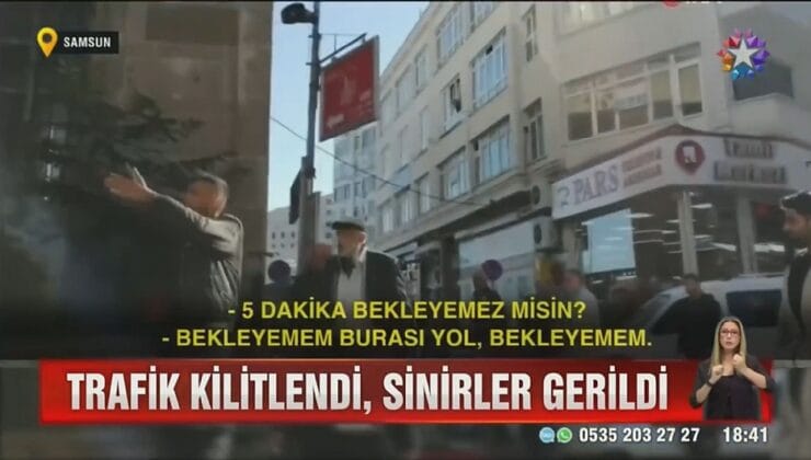 SAMSUN’DA TRAFİKTE GERGİN ANLAR