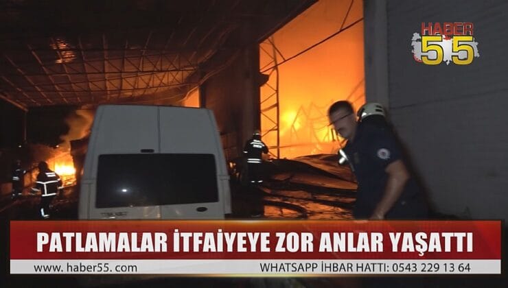 SAMSUN’DA KOZMETİK DEPOSUNDA KORKUTAN YANGIN