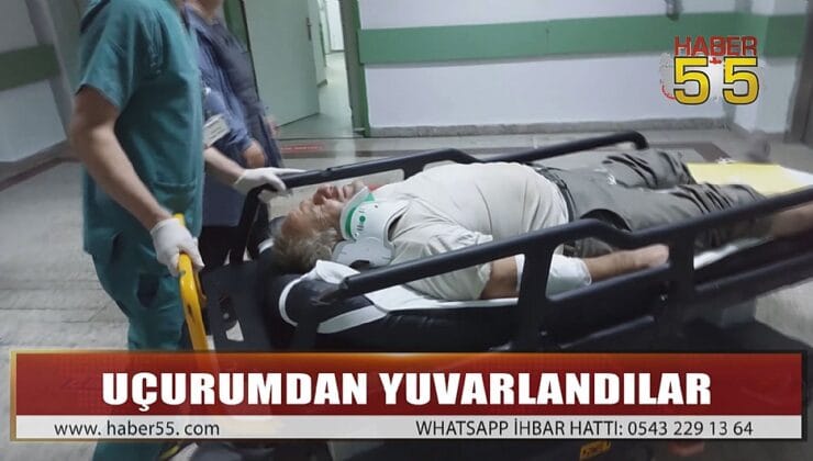SAMSUN’DA BABA İLE OĞLU FINDIK BAHÇESİNDE UÇURUMDAN YUVARLANDI