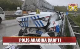 Samsun’da polis aracına otomobil çarptı 2 kişi yaralandı