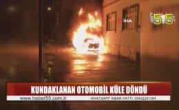Samsun’da otomobil kundaklandı