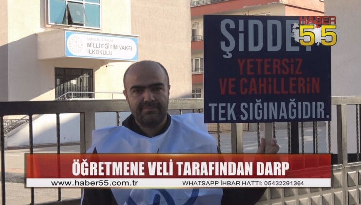 Samsun’da saldırıya uğrayan öğretmen ve meslektaşları okul önünde kefenli eylem yaptı