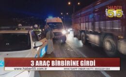 Samsun’da 3 aracın karıştığı zincirleme trafik kazasında 1 kişi yaralandı