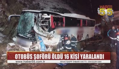 İstanbul’dan Giresun’a giden yolcu otobüsü Samsun’da kamyonla çarpıştı