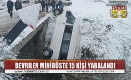 Samsun’da cenazeye giden minibüs köprüden devrildi