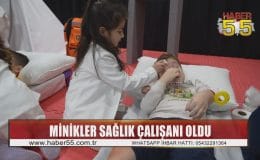 Minikler sağlık çalışanı oldu, dev maket uçakla deprem tatbikatı yaptı