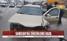 Samsun’da 9 aracın karıştığı zincirleme kaza