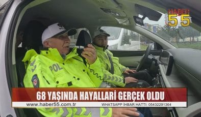 Huzurevi sakininin polislik hayali gerçek oldu: Anons yaptı, sürücü denetledi