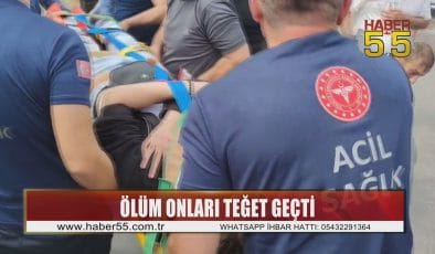 Otobüs ile tırın arasından geçmeye çalışan motosikletli 2 genç kazada yaralandı
