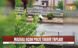 Samsun’da yağış sonrası tıkanan rögarı açan polis, örnek bir davranış sergiledi