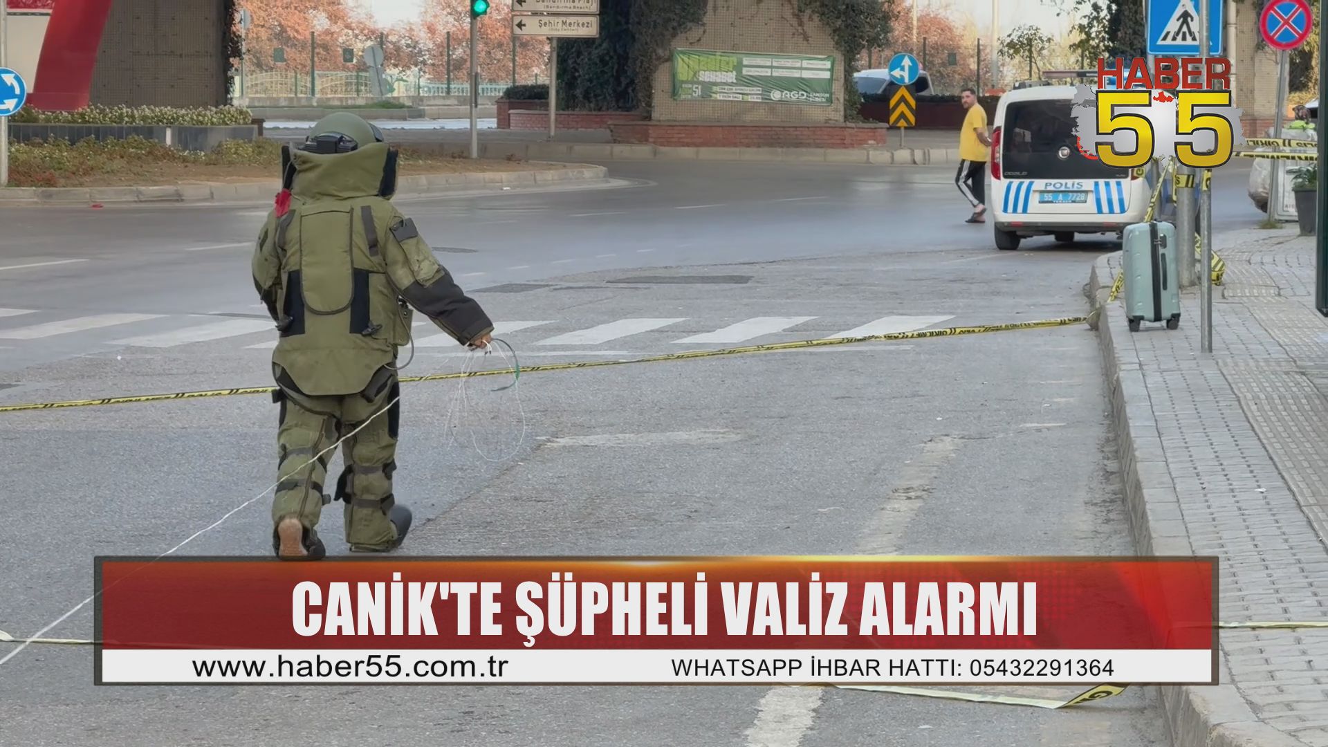 Samsun’da otobüs durağındaki valiz polisi harekete geçirdi