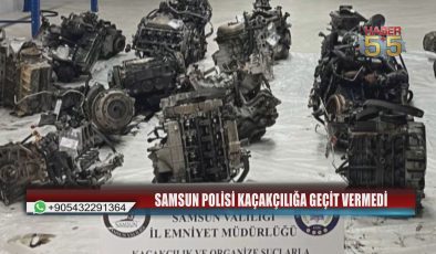 Polis Çarşamba’da Düğmeye Bastı: 13 Gümrük Kaçağı Otomobil Motoru Yakalandı