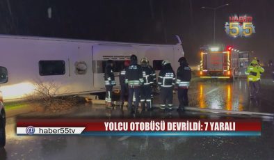Samsun’da Korkutan Kaza! Gürcistan Seferi Yapan Otobüs Yan Yattı