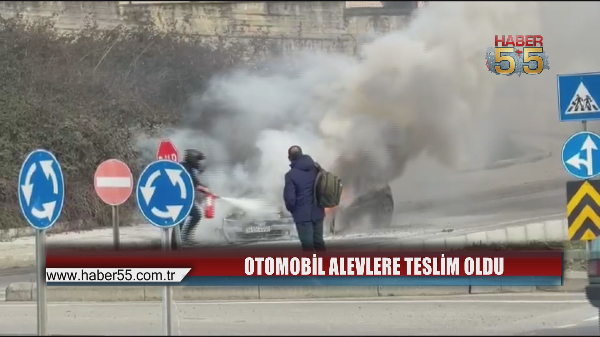 Samsun’da Seyir Halindeki Otomobil Küle Döndü