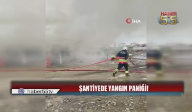 Terme’de Korkutan Yangın! Şantiyedeki Konteyner Küle Döndü
